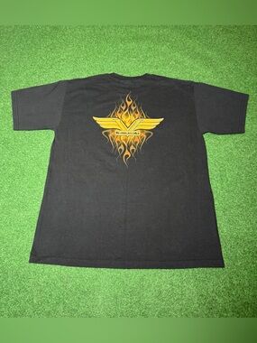Kawasaki Vintage T Shirt Large Black Motorcycle Biker Black Shirt 90s Y2K